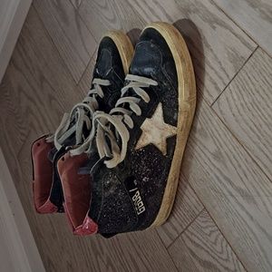 Golden Goose Black Hightop Sneakers. Women's Size 36. Made in Italy.